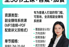 告别死工资,人人可操作的副业赚钱课(全30节主课+答疑+加餐)-六美分资源网